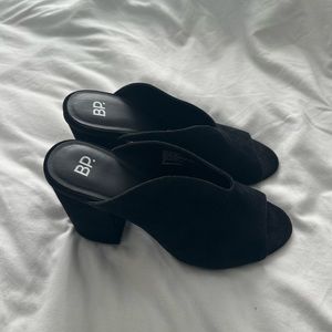 BP Black Suede Mules